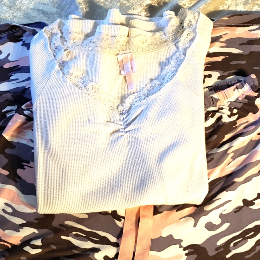 Women's camo sleepwear with matching top